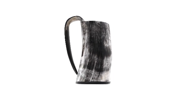 AleHorn Original Handcrafted Authentic Viking Drinking Horn Tankard for Beer Mead Ale - Genuine Medieval Inspired Stein Mug Food Safe Vessel with Handle (20oz)