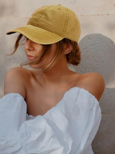 Image of Edoneery Men Women Baseball Cap-Low Profile Adjustable Washed Cotton Golf Dad Hat