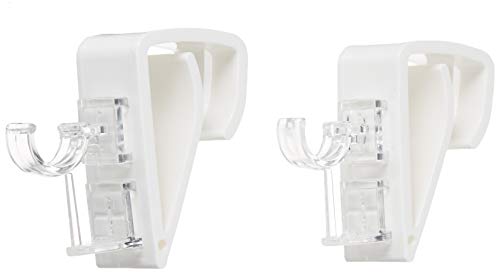 EVIDECO L592501 Lot de 2 Supports Tringle à Rideaux, Plastique, 01 Blanc, 2 L x 0,13 W x 1,3 D Cover