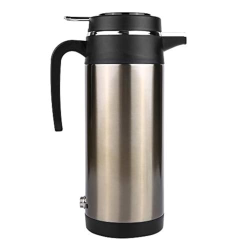 Calentador de Agua para Coche, 1200ML Taza Térmica de Acero Inoxidable para Calentar Agua, Termo de viaje (12V)