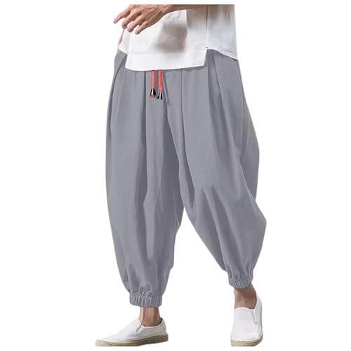 Mens Lounge Pants Hip Hop Lantern Fashion Pants Oversized Tapered Casual Comfy Elastic Drawstring Baggy Trouser