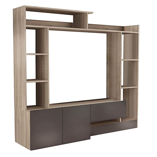milani home - parete attrezzata porta tv soggiorno moderna di design 180x28/40x165 h