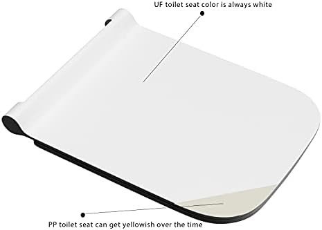 Durovin Bathrooms Soft Close Toilet Seat - Square Shape Ultra Slim Design - Quick Release - 352 x 444 x 20mm (WxDxH)