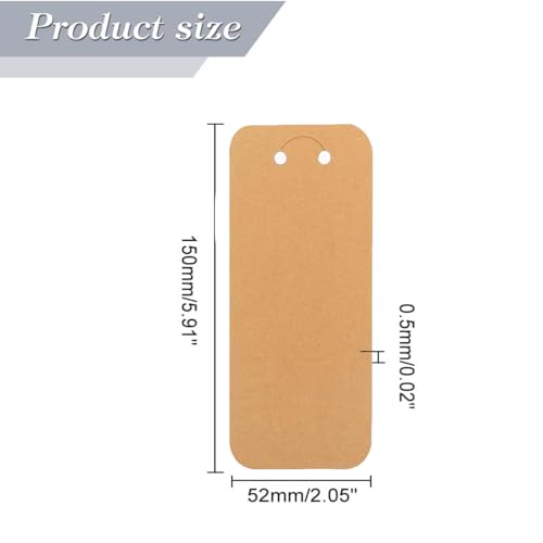 Image of Festiko Keychain Display Cards (Brown Kraft B, Pack of 500 Pcs, 5.9 inch*2 inch), Keyring Display Cards, Jewellery Display Cards