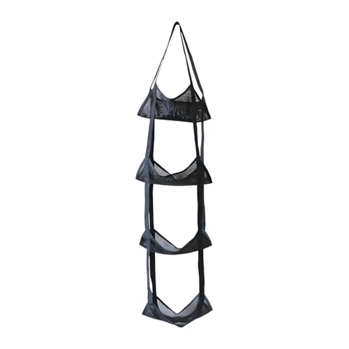 Folpus Espositore per Rete Portapalle Sportive, Cestino Appeso, Borsa Portapalle da Parete per Basket, 4 Strati
