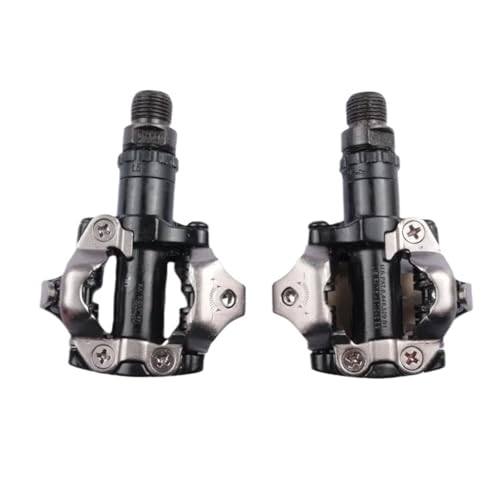 Genérico Compatible con Pedales de Doble Cara Shimano Deore M6000 M520 PD-M520 SPD, Centro de 55 mm for MTB - Negro Plata,Piezas(Black)