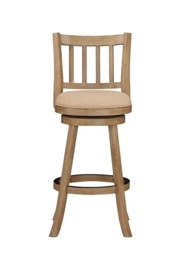 Butaco giratorio Boraam Sheldon en tono Seaside Ash, altura barra, estructura de madera de caucho y tapizado en lino miniatura 4