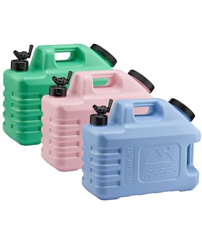 UPWOIGH 3.5 Gallon Camping Water Jug with Spigot, Pastel Mix, 3 Pack