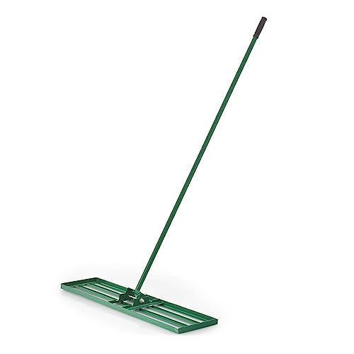 ZHAOXI 30/36/42” x 10” Lawn Leveling Rake, Heavy Duty Metal Lawn Leveler with 77” Ergonomic Long Handle, Lawn Level Tool Landscape Rake for Garden Courtyard Grass Golf Course(36" x 10")