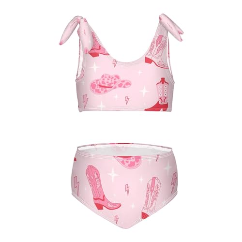 Image of QUGRL Girls Swimsuit Two Piece Swimwear Bathing Suit for Girls Tankini Bikini Set Size 3-12T