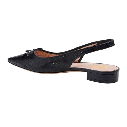 Zszszsu Women's Comfy Bow Slingback Flats Pointed Toe Low Heel Pumps Perforated Slip On Dress Sandals Elegant Work Office Walking Shoes Size 4-16 US3