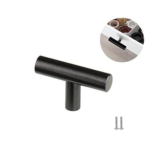 SYDARSYN Cupboard Handles, 6 Pack Black Single Hole Cabinet Handles