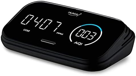 Huma-i Smart (HI-300) CO2, VOC, PM2.5, PM10, PM1.0, Temperature and Humidity Monitor. App IOS and Android. Sensors made in Switzerland. Export data to computer. Alarm, Notifications and much more.