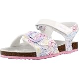 Respirant Geox J Adriel Girl C Sandales blanc/rose foncé, 33 EU