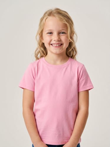 Image of Kids T Shirt Short Sleeve Crewneck Tee for Toddler Boys and Girls Cotton Basic Summer Top 2-6 Years