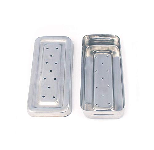 Image of G.S 17x7x3 Cm Instruments Box Perforated Stainless Steel Holloware Tray Box