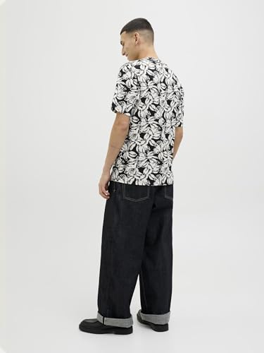 JACK & JONES T-Shirt pour Homme imprimé All Over, Noir, XL