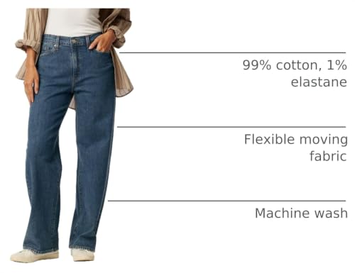 Image of Levi Strauss Signature Gold Women's Heritage Original Wide Leg Jeans Mid-Rise Stretch Denim Curvy (Available in Plus)
