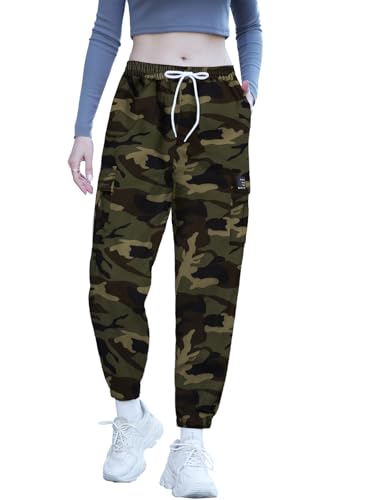 SANGTREE Womens Cargo Pants Printed Wrinkle Resistan Jogger Pants,S-2XL