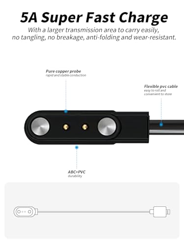 Cable de carga para reloj inteligente Qecnato S10 magnético USB con bolsa de viaje 6