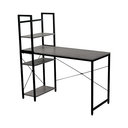 OSJ デスク ラック付デスク (棚は左右付け替え可) 机 棚付き パソコン PC ゲーミング ワーク 幅115cm 高さ120cm 奥行48cm