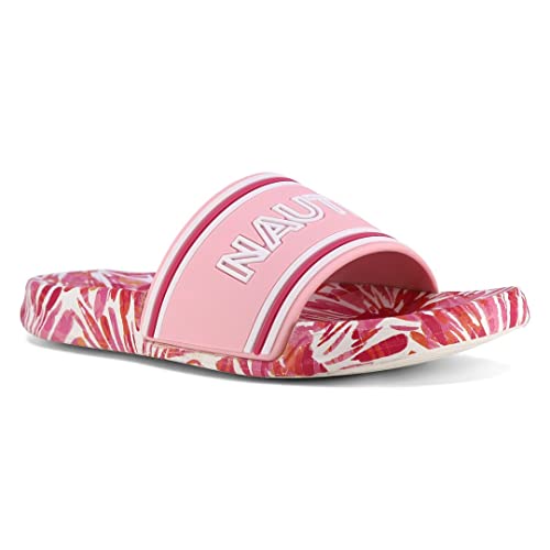 Nautica Kids Girls Slip-On Sandal Athletic Slide Youth Big Kid Little Kid-Luz Girls-Pink Tie Dye Size-2