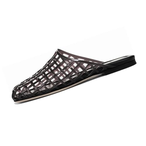 Women's Clear Jelly Shoes, Slip-On Closed Toe Flats - Breathable Mesh Summer Sandals Slides, Comfortable Beach Pool Slippers