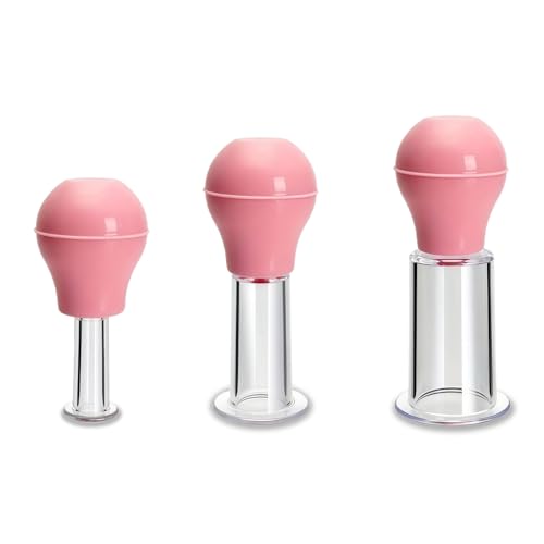 Debbery 3Pcs Facial Cupping Set, 3 Sizes Silicone Facial Cupping Set for Face, Neck, Back, Eyes Massage Vacuum Cup Suction