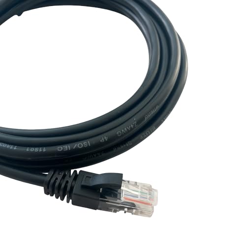 Cable Ethernet Patch Cord UTP Cat 5E 10ft Negro miniatura 1