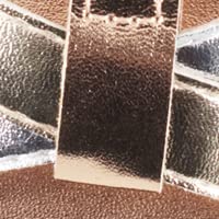 Image of Lucky Brand Girl's Evie Sandal - T Strap Strapped Leatherette Metallic Sandals (Little Kid)