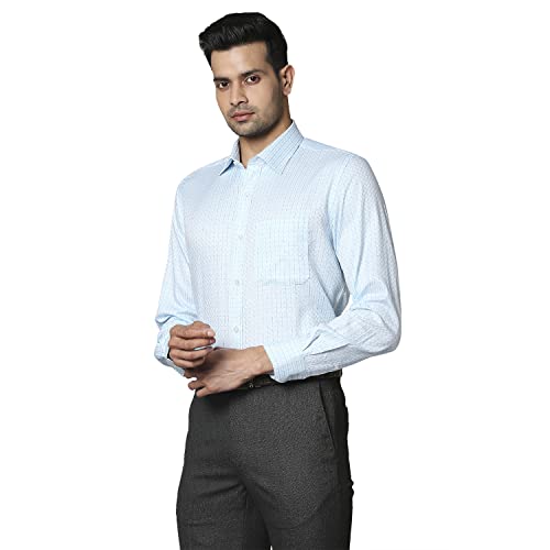Image of Raymond Cotton Light Petrol Formal Shirt for Men