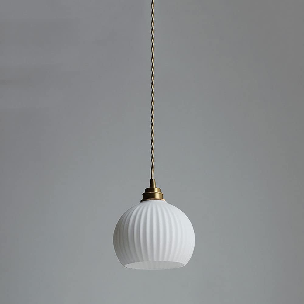 Lámpara colgante moderna cristal jade blanco E27 luminaria techo 2
