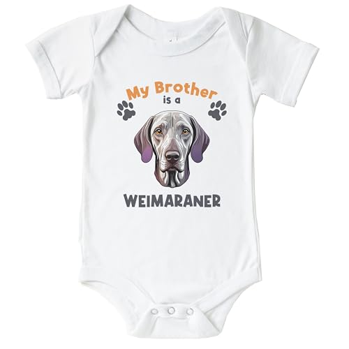 My Brother is A Weimaraner Cute Dog Breed Baby Bodysuit