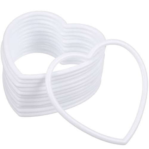 DOITOOL 20 Stück Herzförmige Makramee Ringe, 10 cm Acryl Traumfänger Material Für DIY Traumfänger Und Wohnaccessoires Kreative Herz Ringe Für Hängende Dekoration