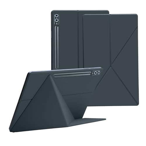 Image of Magnetic Case for Samsung Galaxy Tab S10 Plus 2024 /S9 FE+ /S9 Plus 12.4 Inch 2023 - Model SM-X820 /X826B /X610 /X616B /X810 /X816B Tablet with S-Pen Holder, Auto Wake /Sleep Smart Tablet Cover, Grey
