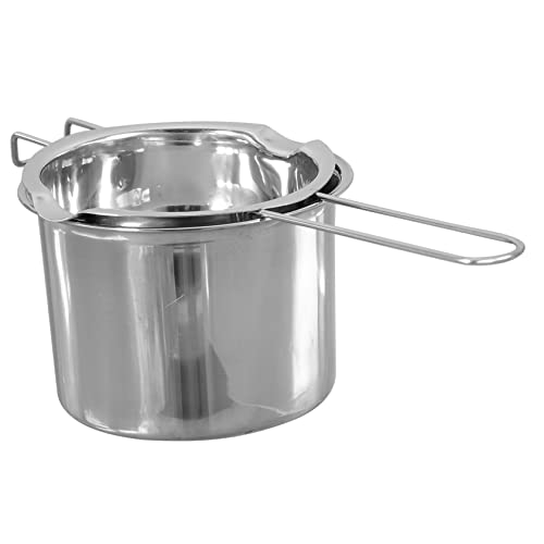 Cabilock Pentola A Bagnomaria in Acciaio Inox per Formaggio E Cioccolato Facile da Pulire Design Salvaspazio 2 Beccucci Versatori Manico Essenziale per La Cucina