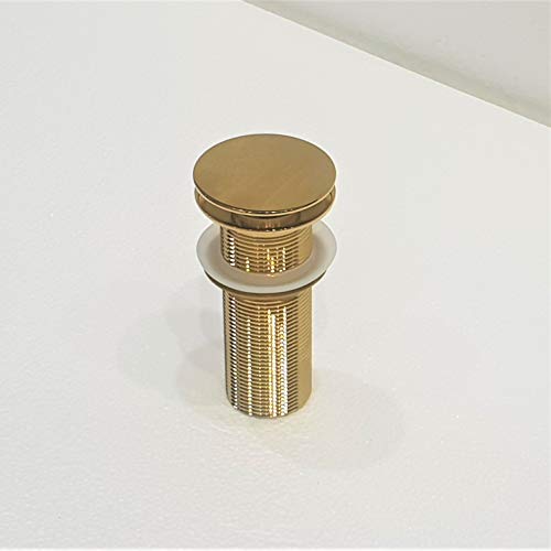Image of InArt Golden Finish Pop-up Brass Basin Drainer /Waste Coupling /Waste Kit for Bathroom Wash Basin /Vessel Sink Gold Color 5 Inch Brass Full Threaded Pop Up Waste Coupling 32 MM