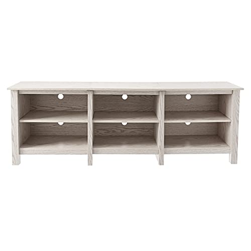 ROCKPOINT 70inch TV Stand Storage Media Console Entertainment Center,White