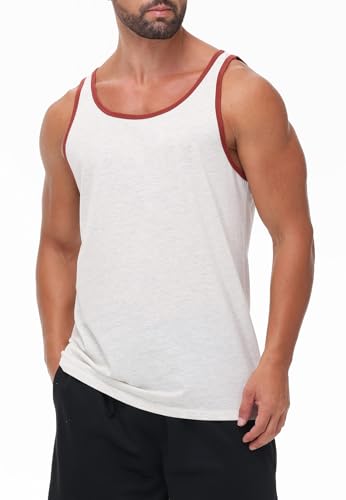 Mens Tank Top Sleeveless Muscle Shirts Soft Cotton Casual T Shirt for Gym Workout