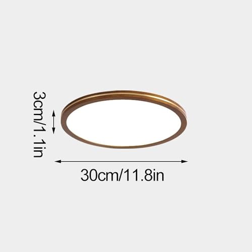 Plafonnier rond bois hévéa 2,8 cm à intensité variable 30cm - 6