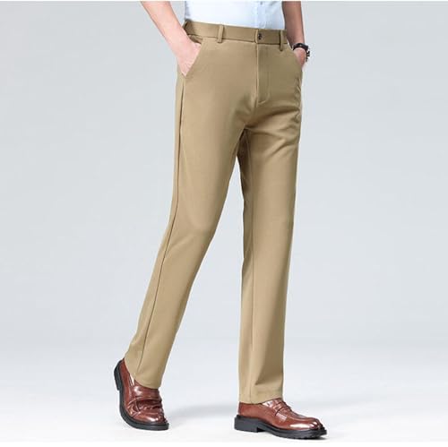 Suit Pants for Men Relaxed Fit Straight Leg Dress Pants Stretchy Lightweight Flat Front Chino Pants with Pockets2
