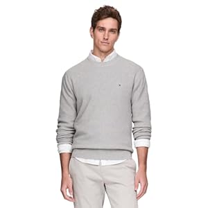 Tommy Hilfiger Men’s Waffle Knit Crewneck Sweater Lightweight Pullover, Also Available in Big & Tall