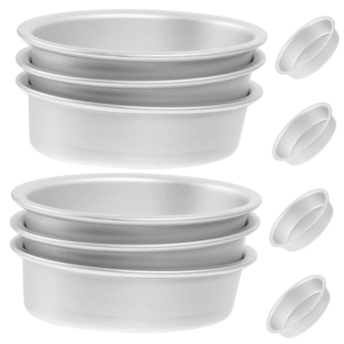 GLEAVI Set 10 Pezzi Mini Stampi Per Cheesecake Ovali in Lega Di Alluminio, Teglie Antiaderenti Per Dolci, Tortiere Resistenti e Uniformi Per Forno Domestico e Preparazioni Dolciarie