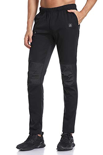 Santic メンズ サイクルパンツ ロング 裏フリース サイクルウエア 登山 防風 防寒 秋冬用 M