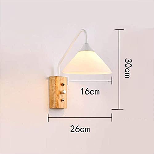 Aplique LED nórdico blanco con interruptor para dormitorio y estudio 6
