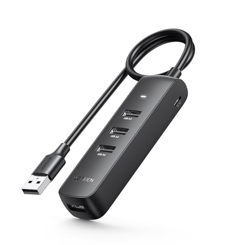 UGREEN USB 3.0 Hub, 4-Port USB Splitter 3.0 Extension Adapter 5Gbps High-Speed Data Extender USB Multiport Hubs Compatible for Surface Pro, MacBook,Mac Mini, iMac,XPS,PS5,USB Flash Drive - 1M Cable