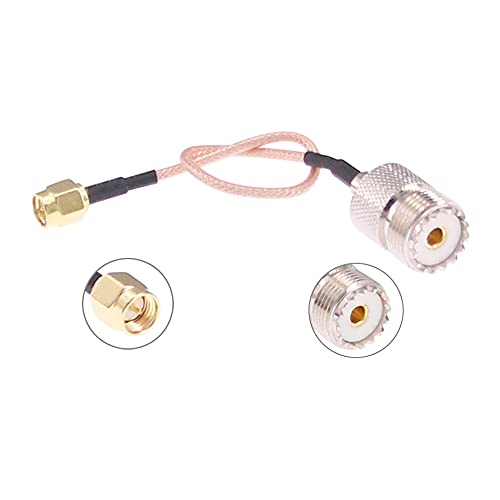 2pcs RF Coax Handheld Antenna Cable SMA Male to UHF SO-239 Female 6in Connectors miniatura 3