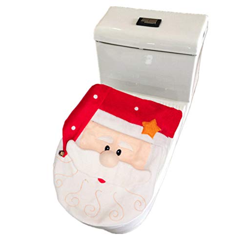 LIOOBO 1 stück Weihnachten weihnachtsmann toilettensitzbezug weiche toilettenmatte toilettendeckel Abdeckung für Hotel zu Hause weihnachtsschmuck Weihnachten – Bild 4