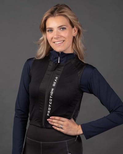 Gilet de sécurité pour l'équitation - Protection dorsale - Confortable à porter - Noir