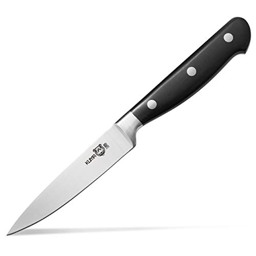 KUMA Stainless Steel Paring Knife – Kitchen Knife with 35 Inch Blade for Peeling Slicing and Detailing – Lightweight Ergonomic Cooking Knife with Beautiful Gift Box